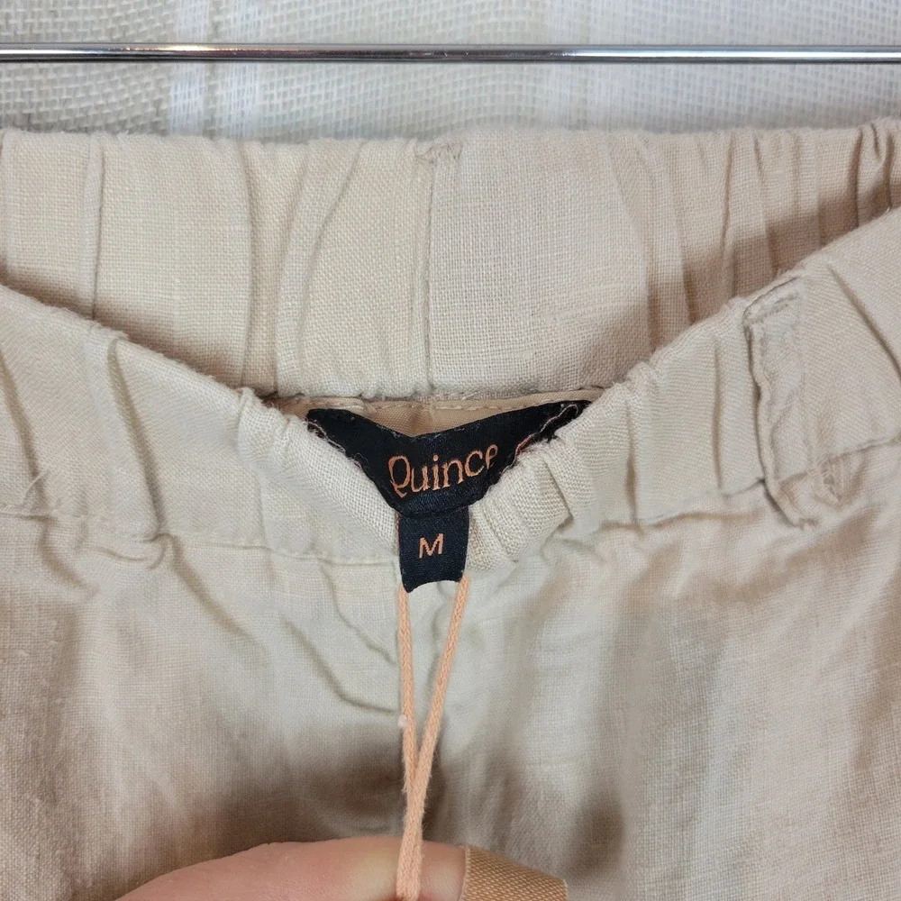 Quince 100% European Linen Pants‎ Driftwood Size Medium Tan Beige Lagenlook